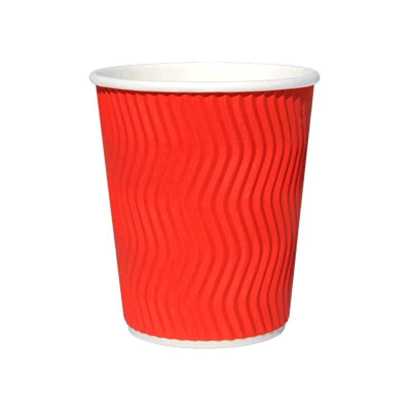 Стакан гофрований RIPPLE RED 185 мл. 25 шт.