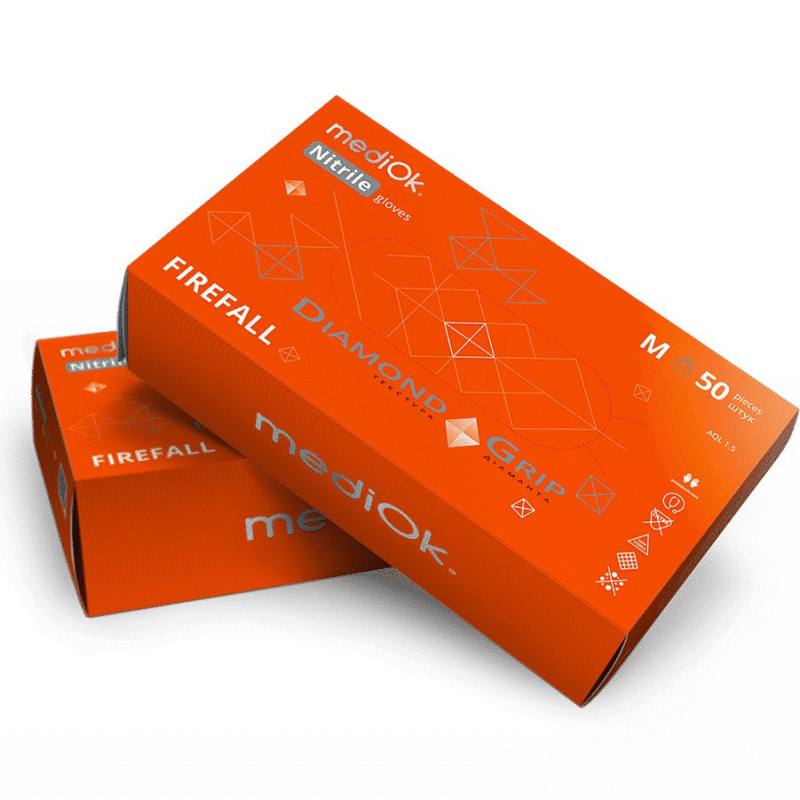 Нітрилові жовтогарячі рукавички Diamond Grip Firefall 2XL